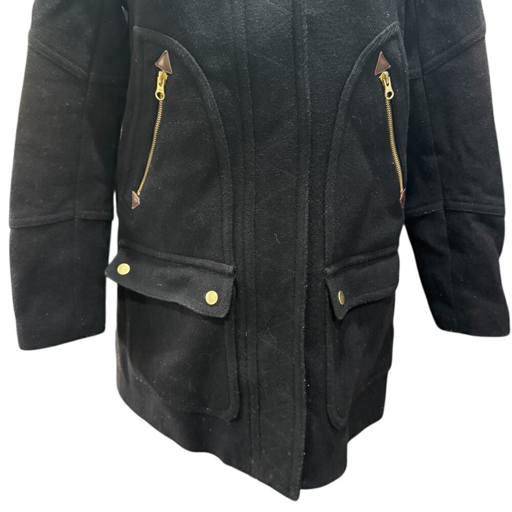 J.Crew Chateau Parka in Italian Stadium-Cloth Wool – Black (Style G9094) - Picture 4 of 8